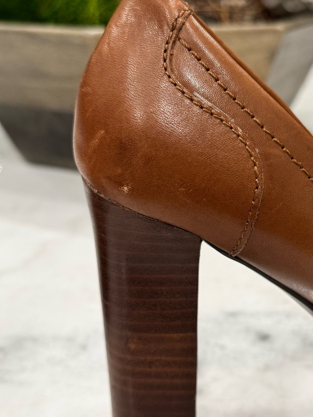 Marc Fisher Tan Leather Platform Penny Loafers 7M - Picture 10 of 13